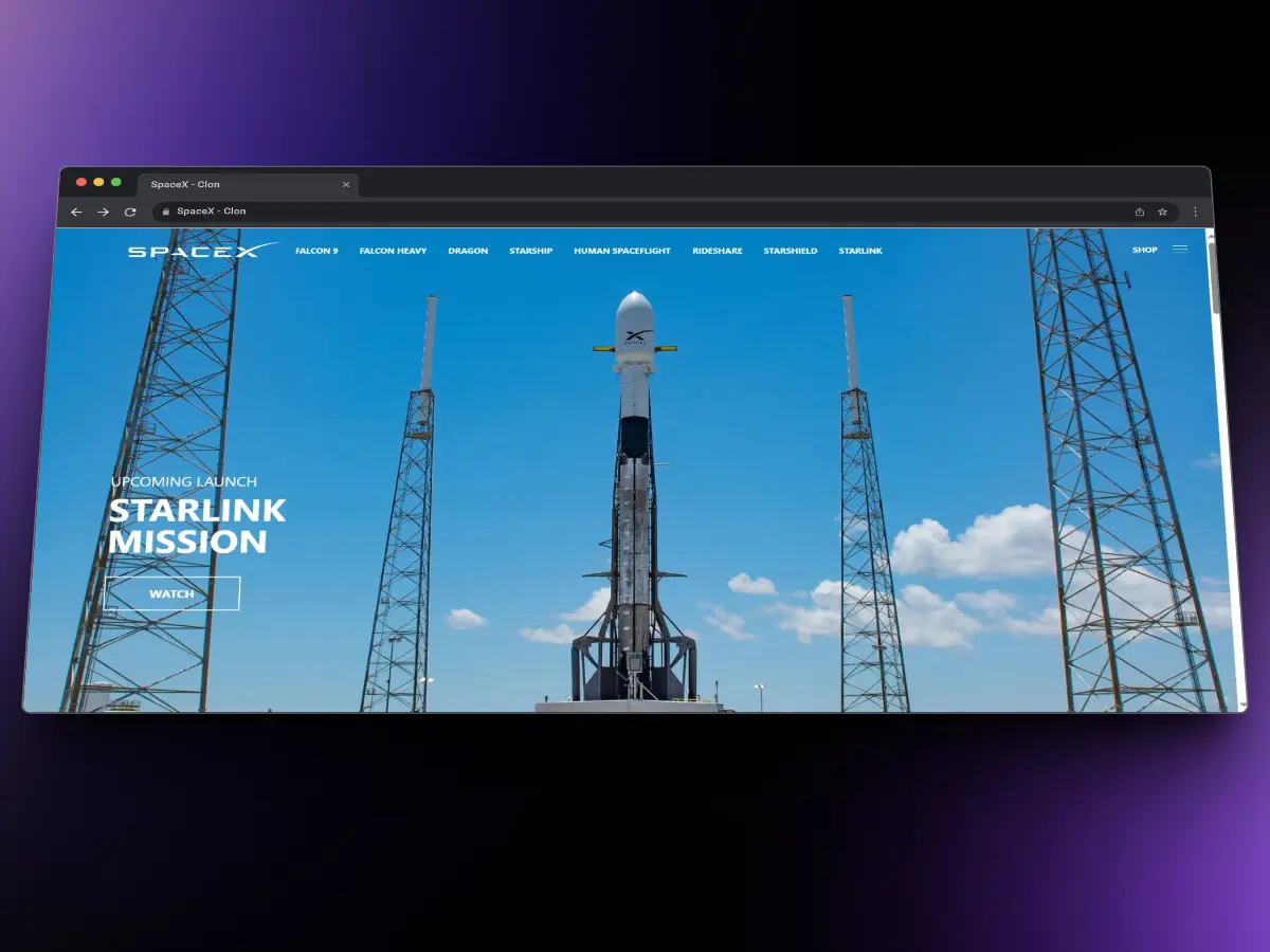 Foto de la página SpaceX - Clon